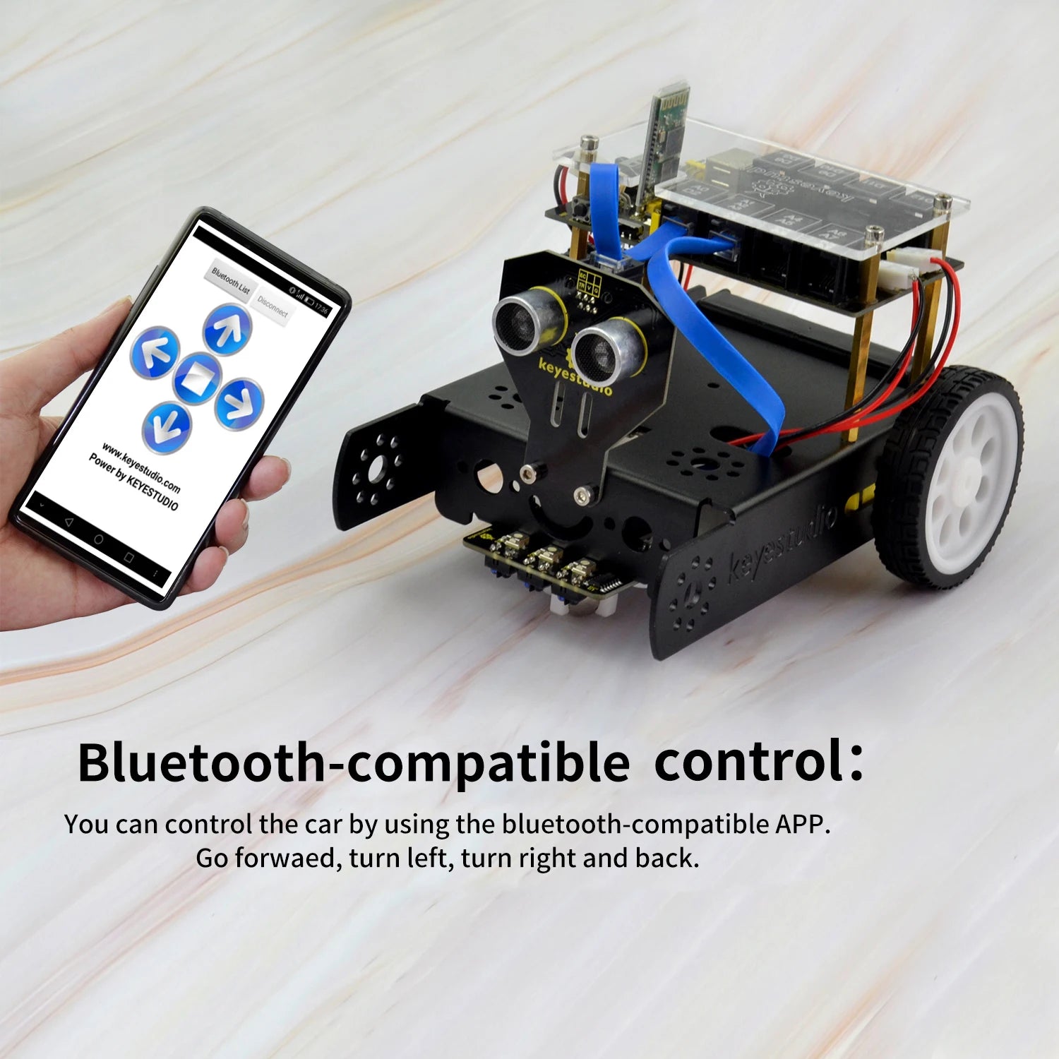 Kit Voiture Robot Programmable Keyestudio Ellybot STEM - Ardu37 - Digital Store robot éducatif