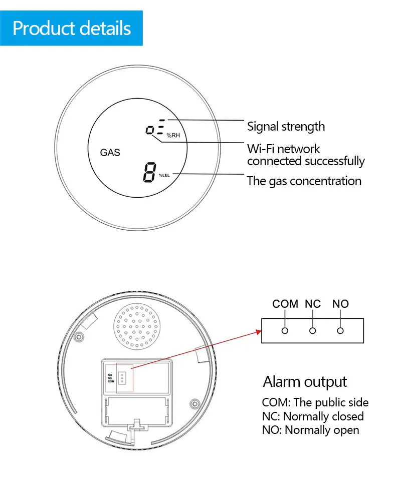 Capteur Alarme Gaz Naturel zsviot - WiFi, Tuya, Écran LCD - Digital Store capteur de gaz