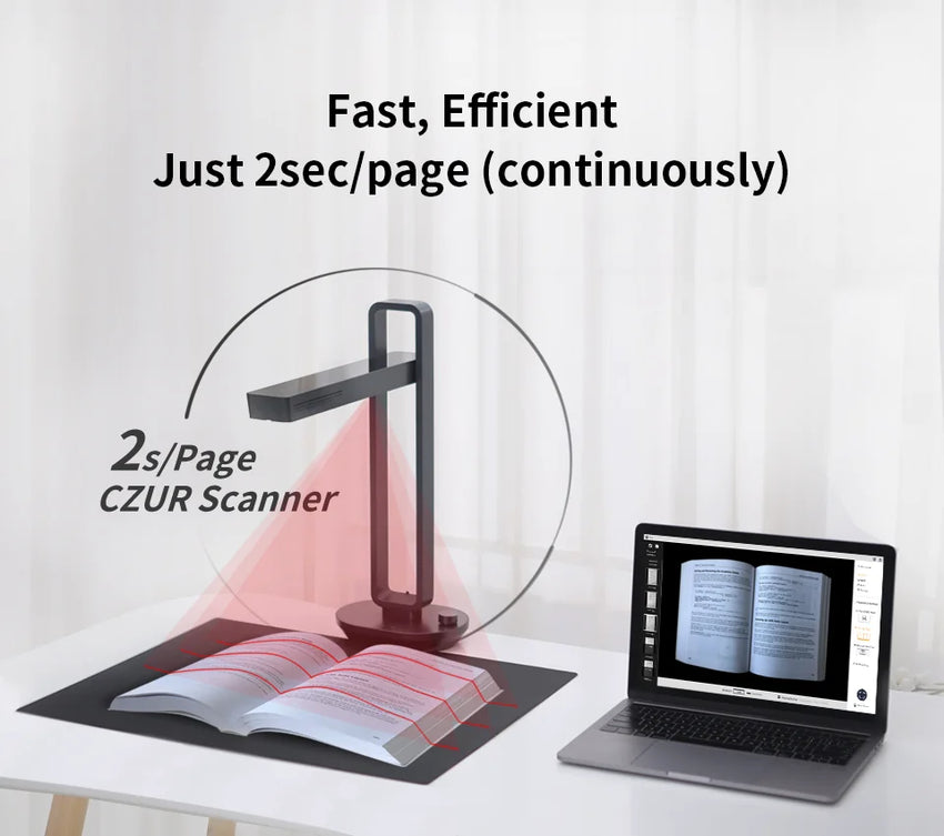 CZUR Aura Pro - Scanner Portable A3, 14MP, OCR Multilingue, USB - Digital Store Scanner 3D portable