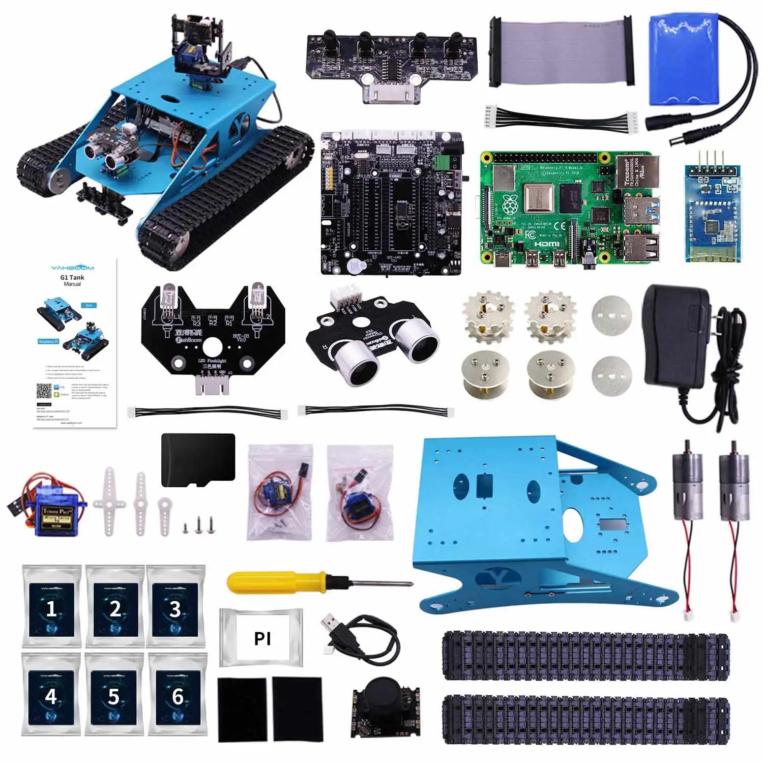 Kit Robot Réservoir Intelligent - Compatible Raspberry Pi 4B - Digital Store Kit éducatif de robotique programmable (Bras robotique programmable)