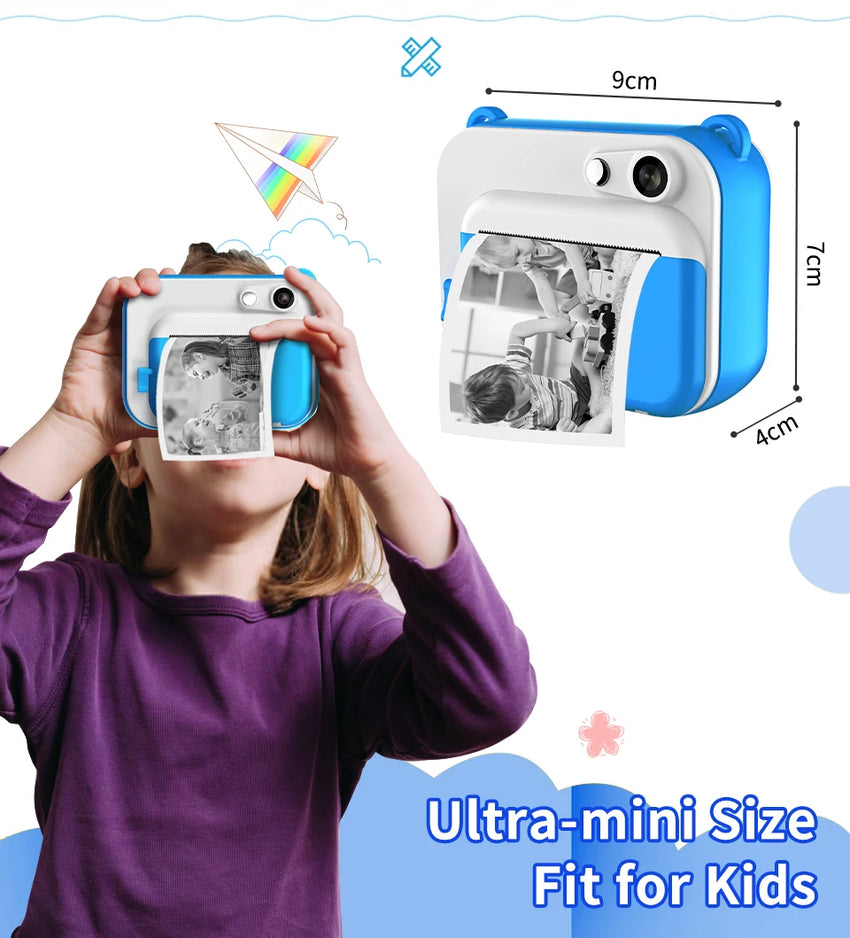 Caméra Instantanée Enfants - Vidéo 1080P, 10MP, Écran 2.0'' - Digital Store Appareil photo à impression instantanée et vidéo Full-HD