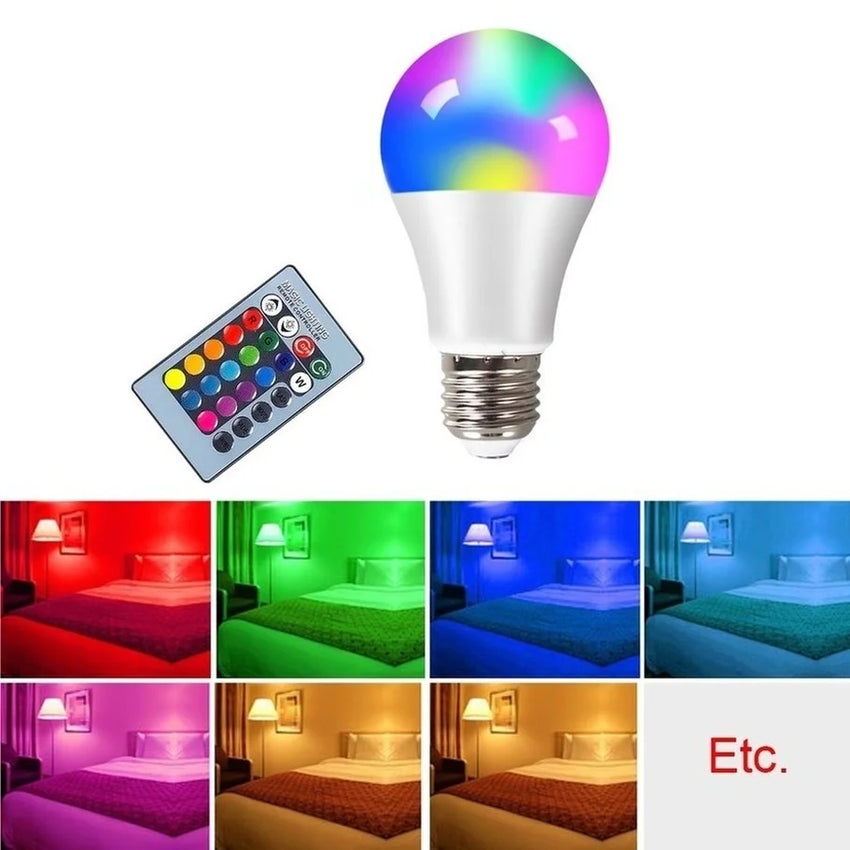 Ampoule LED RGBW E27 - Télécommande IR, Couleurs Changeables - Digital Store Lampe led