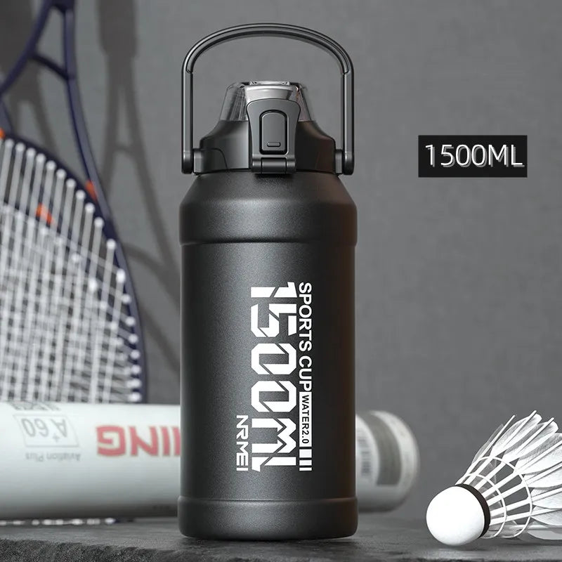 Bouteille Thermos 2L Inox avec Paille - Poignée, Sport & Extérieur - Digital Store bouteille