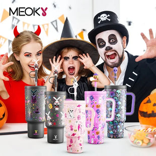 Gobelet Isolant Meoky 40oz - Acier Inox, Anti-Fuite, Thème Halloween - Digital Store Gobelet