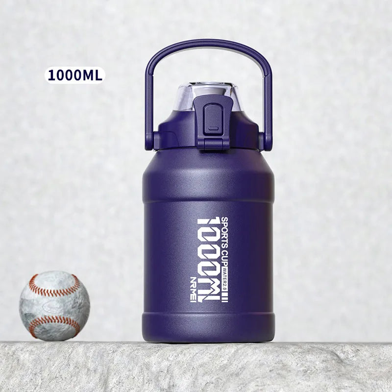 Bouteille Thermos 2L Inox avec Paille - Poignée, Sport & Extérieur - Digital Store bouteille