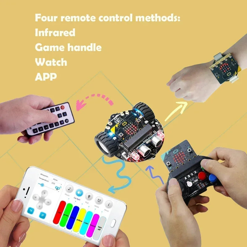 Kit Robot Programmable Tiny - Compatible Microbit V2 et V1 - Digital Store Kit éducatif de robotique programmable (Bras robotique programmable)