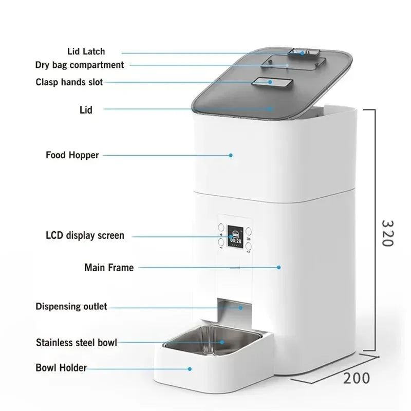 Distributeur Automatique Intelligent pour Animaux - 4.5L avec Écran LCD - Digital Store Gamelles et mangeoires pour animaux de compagnie