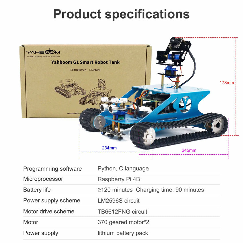 Kit Robot Réservoir Intelligent - Compatible Raspberry Pi 4B - Digital Store Kit éducatif de robotique programmable (Bras robotique programmable)