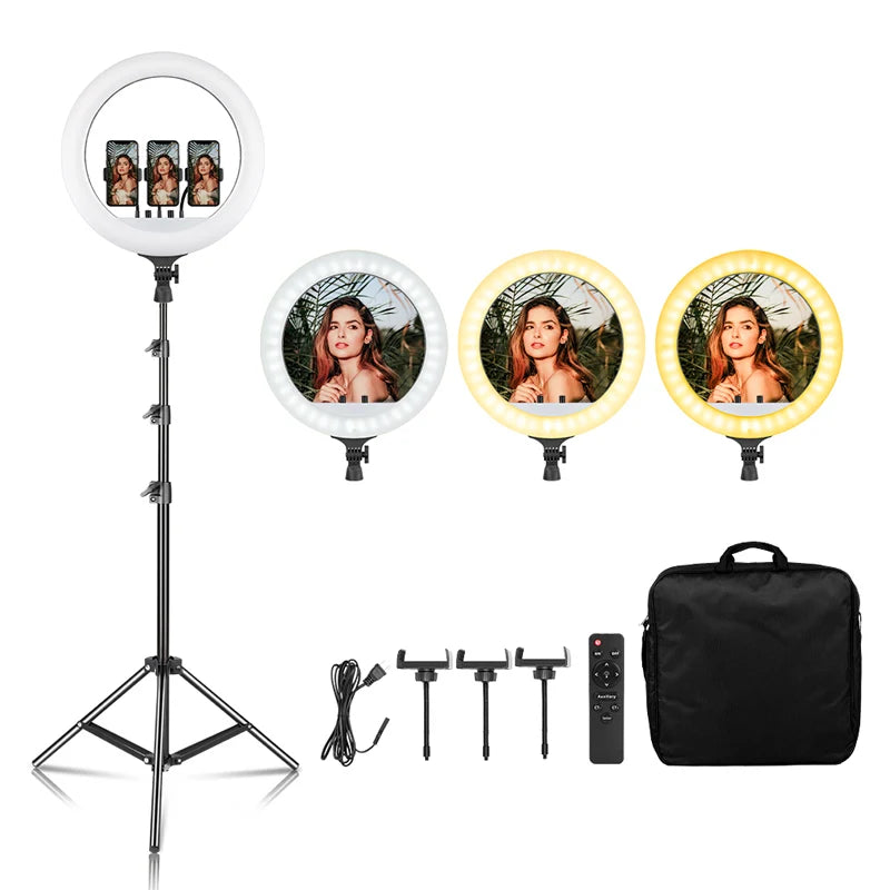 Anneau LED 18'' avec Trépied & Support Téléphone pour Studio - Digital Store Éclairage professionnel pour photographie et vidéo