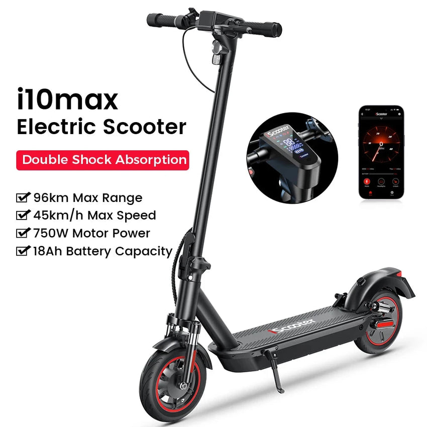 Trottinette Électrique iScooter i10max - 750W, 96 km, Pliable - Digital Store Trottinette électrique