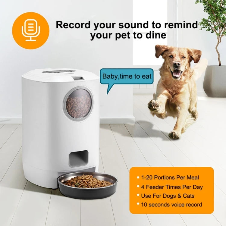 Distributeur Automatique de Nourriture pour Animaux 4,5L avec Minuterie | Gamelle Intelligente pour Chats et Chiens | Plateau en Métal | Alimentation Électronique Automatique - Digital Store Gamelles et mangeoires pour animaux de compagnie