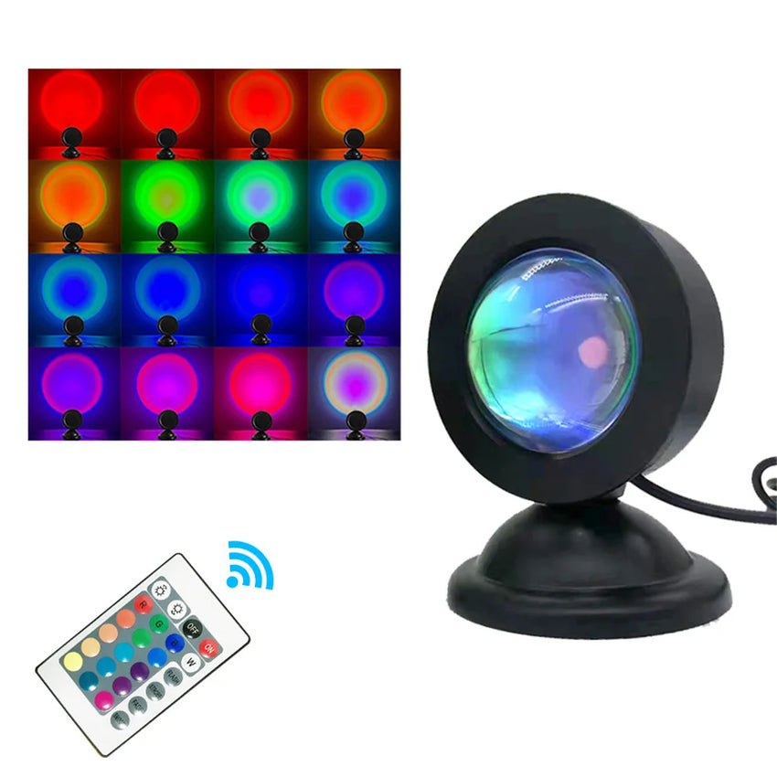 Projecteur USB LED 16 Couleurs - Veilleuse Arc-en-Ciel Murale - Digital Store projection