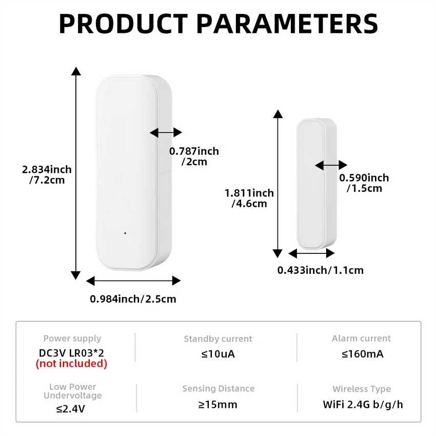 Capteur Intelligent Porte/Fenêtre WiFi/Zigbee ONENUO - Tuya - Digital Store Capteur ouverture de porte