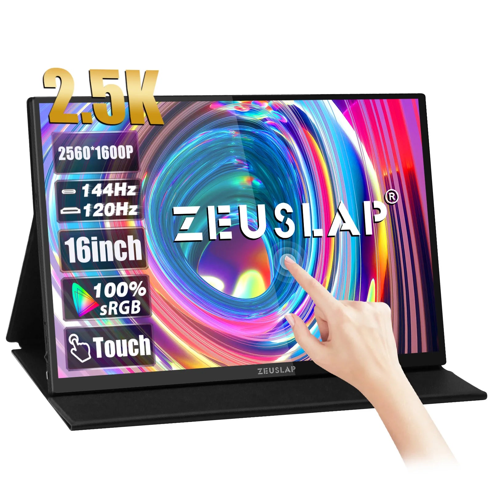 Écran Tactile Portable ZEUSLAP 16'' 2.5K - IPS, 144Hz, Thunderbolt - Digital Store Moniteur Tactile Portable