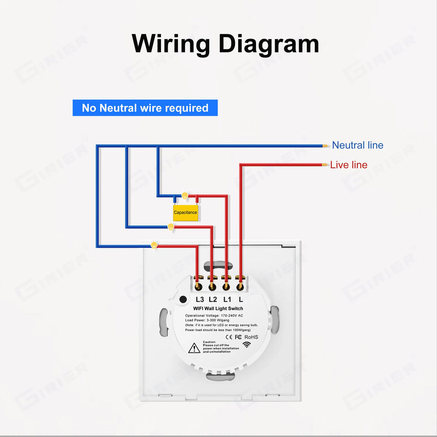 Interrupteur Tactile WiFi 1/2/3 Gang - Compatible Tuya et Alexa - Digital Store interrupteur