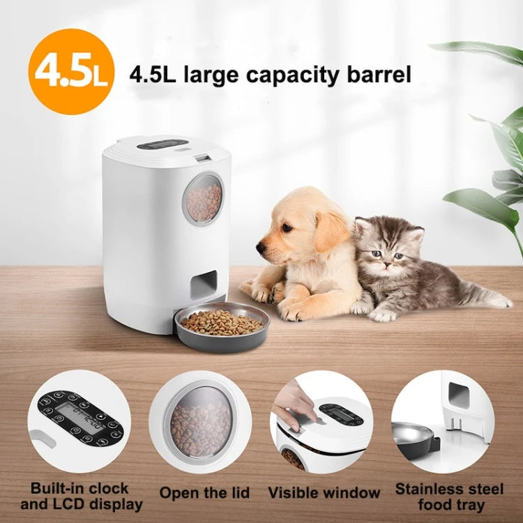 Distributeur Automatique de Nourriture pour Animaux 4,5L avec Minuterie | Gamelle Intelligente pour Chats et Chiens | Plateau en Métal | Alimentation Électronique Automatique - Digital Store Gamelles et mangeoires pour animaux de compagnie