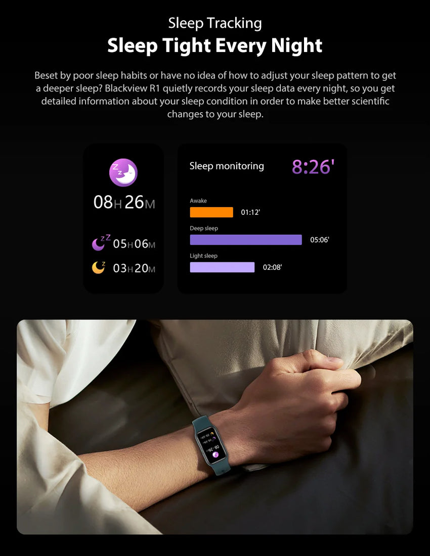 Blackview – montre connectée R1 pour hommes et femmes, étanche, moniteur d'activité physique, de fréquence cardiaque et de pression artérielle, pour Android et IOS Digital Store