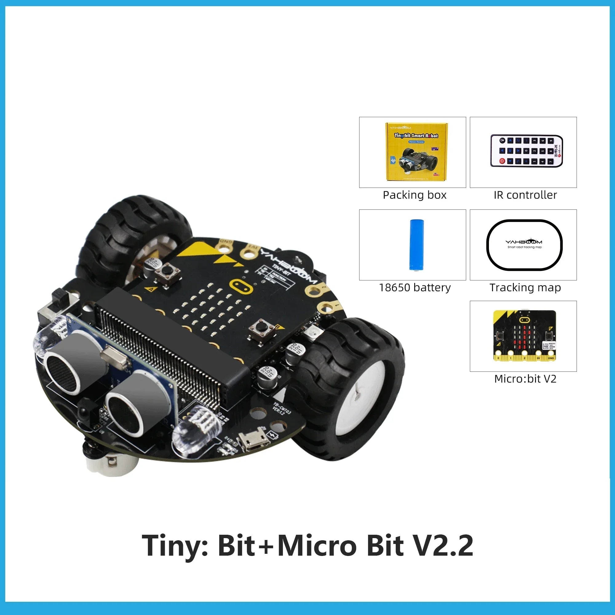 Kit Robot Programmable Tiny - Compatible Microbit V2 et V1 - Digital Store Kit éducatif de robotique programmable (Bras robotique programmable)