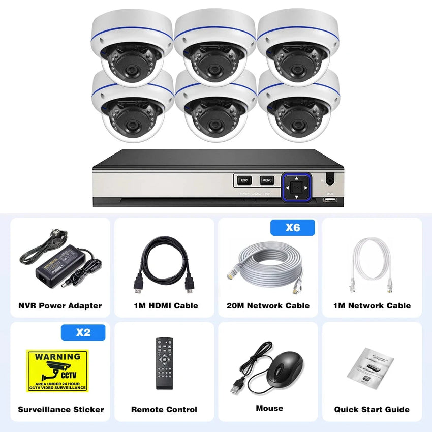 Caméra de Sécurité Gadinan 4K 8MP - NVR, Vision Nocturne - Digital Store camera de surveillance