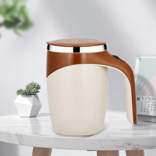 Tasse Magnétique Rotative Électrique - Acier Inoxydable Portable