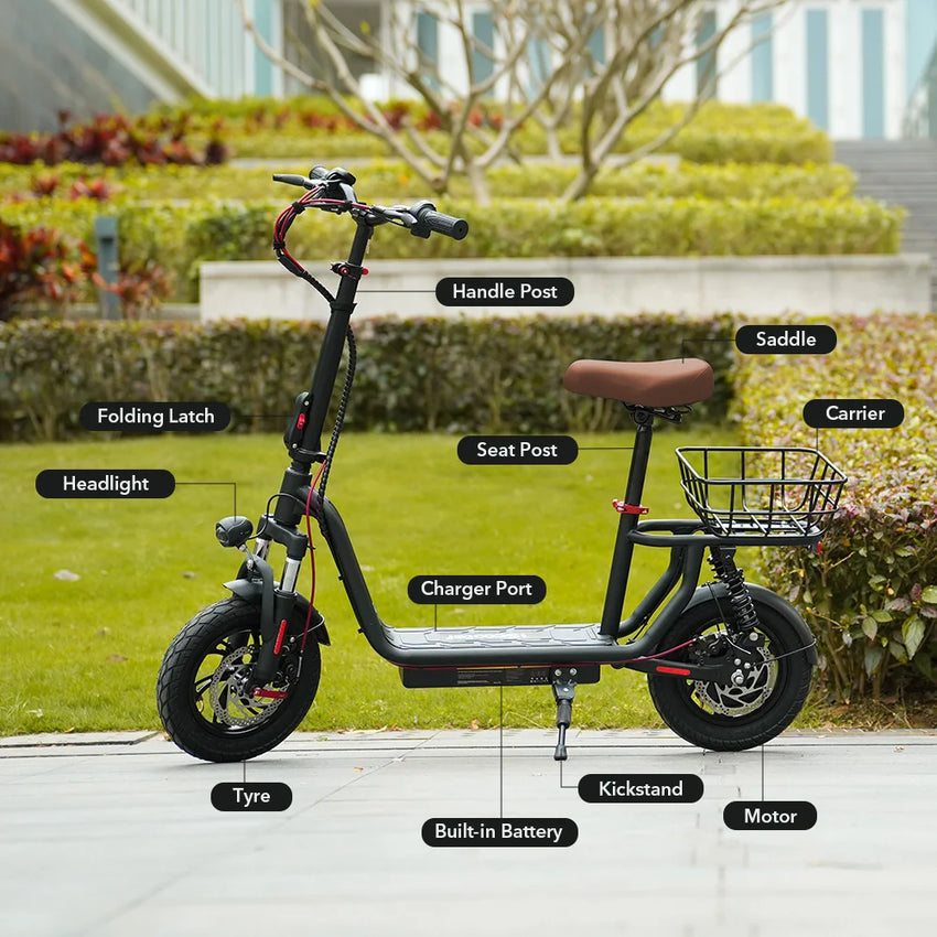 Scooter Électrique iScooter i12 - 500W, Pliable, 35 km d'Autonomie - Digital Store Trottinette électrique