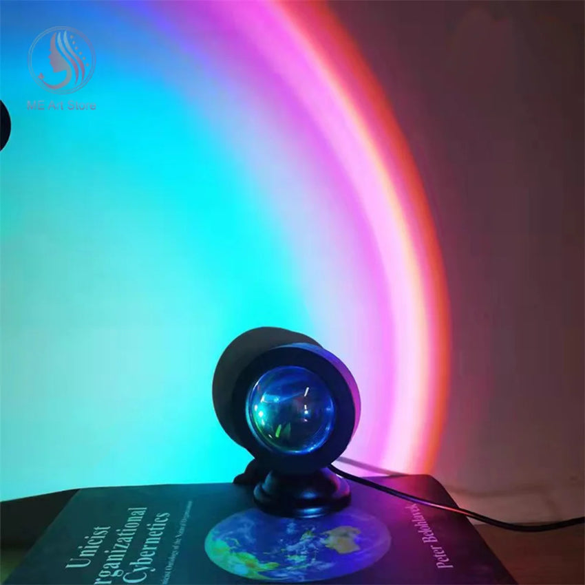 Projecteur USB LED 16 Couleurs - Veilleuse Arc-en-Ciel Murale - Digital Store projection