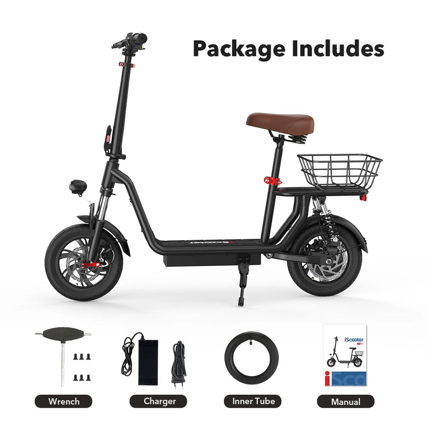 Scooter Électrique iScooter i12 - 500W, Pliable, 35 km d'Autonomie - Digital Store Trottinette électrique