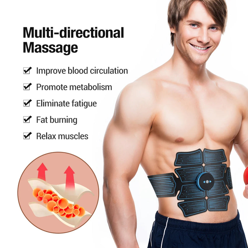 Stimulateur Musculaire EMS Rechargeable - 6 Modes, 10 Niveaux - Digital Store Ceinture de fitness