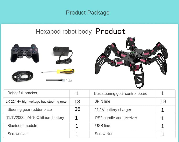 Robot Araignée 18 DOF YoufangSmart - Kit DIY Hexapode Arduino - Digital Store robot éducatif