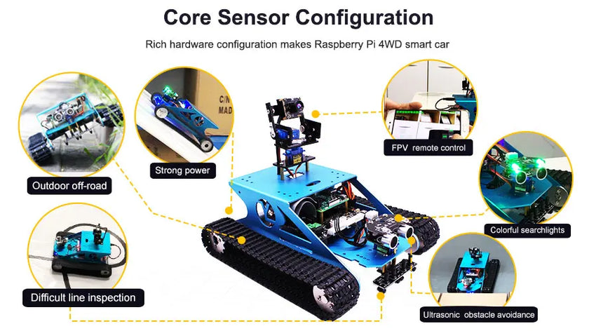 Kit Robot Réservoir Intelligent - Compatible Raspberry Pi 4B - Digital Store Kit éducatif de robotique programmable (Bras robotique programmable)