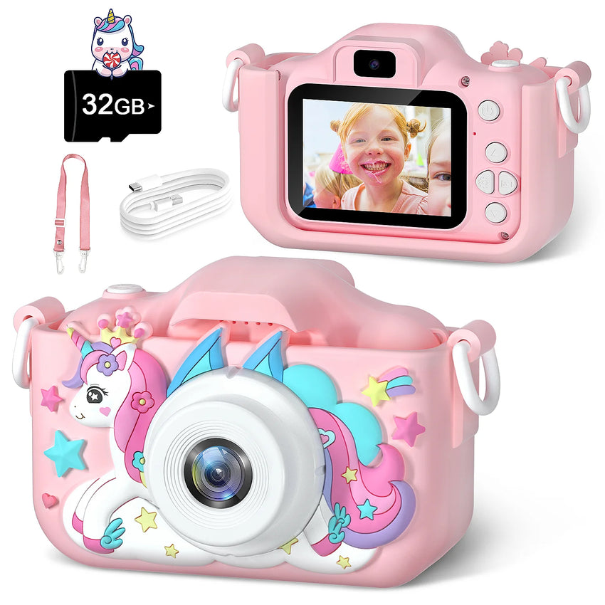 Caméra Jouet Enfant 1080P HD - Double Objectif, Écran 2.0" - Digital Store Appareil photo à impression instantanée et vidéo Full-HD