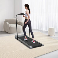 Tapis de course électrique pliant gris, 2 en 1, M, télécommande, 1-6km, h, vélo d'exercice - Digital Store Tapis de course