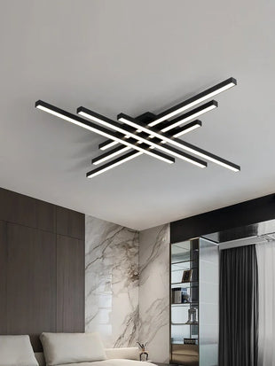 Plafonnier LED Carré Noir - Design Nordique Minimaliste