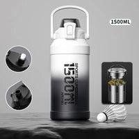 Bouteille Thermos 2L Inox avec Paille - Poignée, Sport & Extérieur - Digital Store bouteille