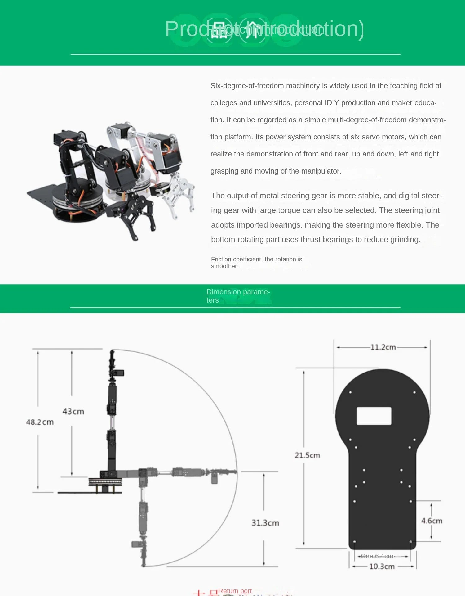 Bras Robotique Programmable YoufangSmart 6 DOF - Kit Arduino - Digital Store développement et de programmation