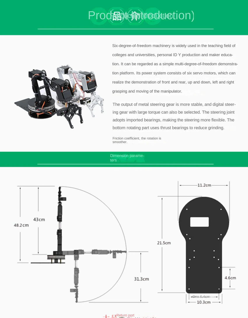 Bras Robotique Programmable YoufangSmart 6 DOF - Kit Arduino - Digital Store développement et de programmation