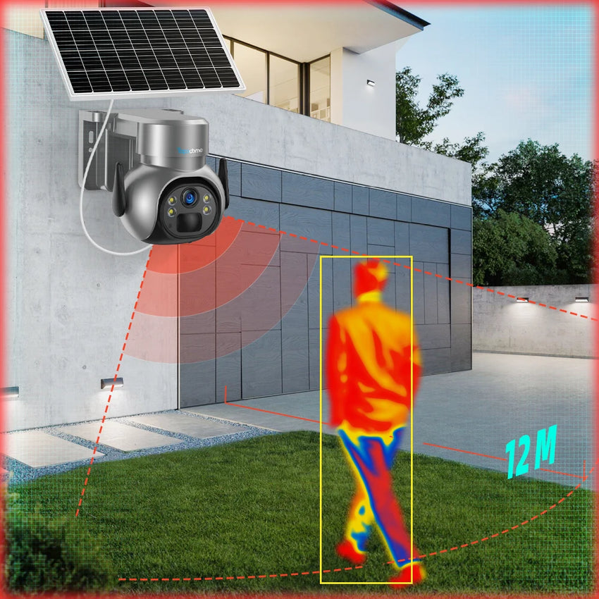 Topodome - Caméra Extérieure IP PTZ avec Détection PIR et Solaire - Digital Store camera de surveillance