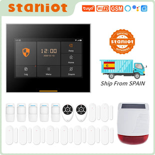 Staniot - Système d'Alarme WiFi/GSM, Sirène Solaire, Alexa, Tuya