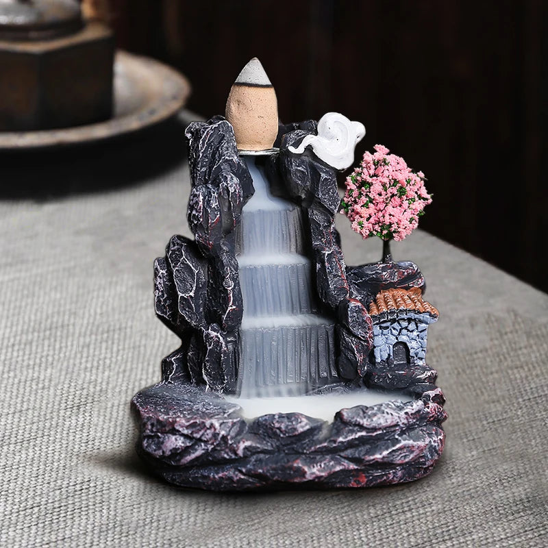 Brûleur d'encens à contre-courant pour salle de yoga, encensoir Vermont, parfum de cascade de rivière de montagnes, encensoir de cheminée, arôme de fumée, 1PC - Digital Store bruleurs d'encens