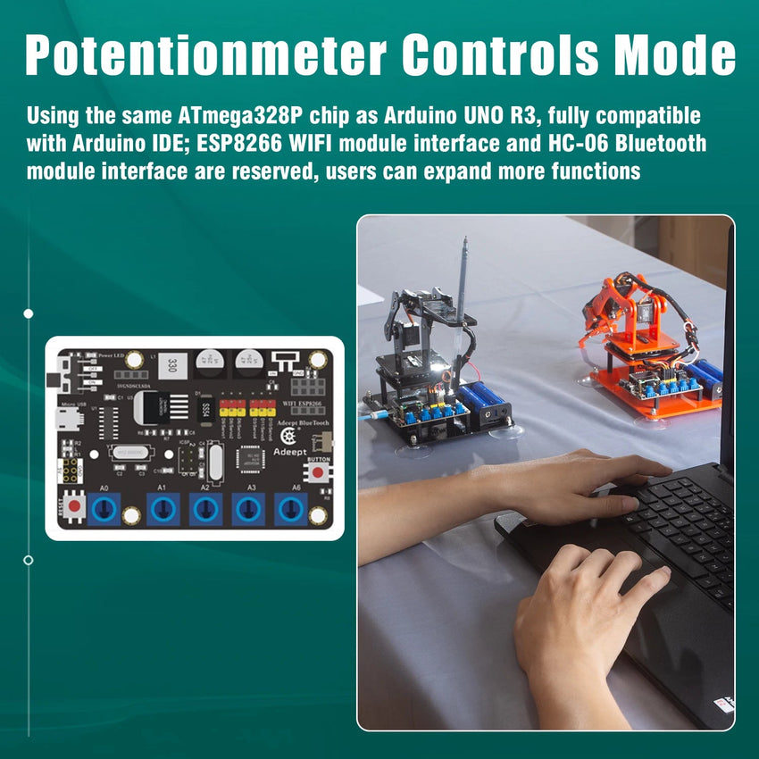 Kit Bras Robotique Adeept - Programmable & Éducatif, Arduino IDE - Digital StoreKit Bras Robotique Adeept - Programmable & Éducatif, Arduino IDEDigital Store4748695911640